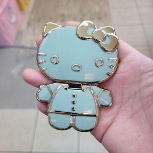Brand New Sanrio Hello Kitty Gold & Green Cell Phone Case Mirror & Stand